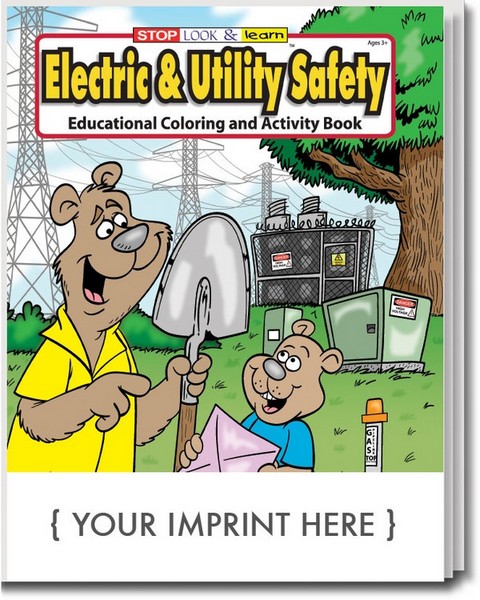 CS0315 Electric & Utility Safety Coloring and Activity BOOK with Custo